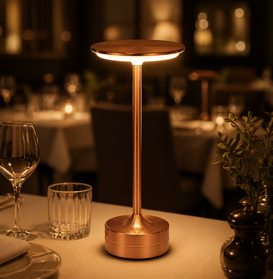 Cordless LED Table Lamp – Rechargeable Touch Dimmable Wireless Light for Restaurant, Hotel, Bar & Bedroom