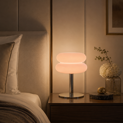 Macaron Glass Table Lamp Trichromatic Dimming Living Room Atmosphere Lamps Eye Protection Night Light Girl Bedroom Bedside Decor