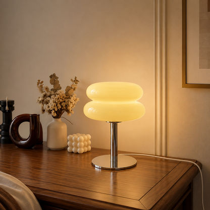 Macaron Glass Table Lamp Trichromatic Dimming Living Room Atmosphere Lamps Eye Protection Night Light Girl Bedroom Bedside Decor