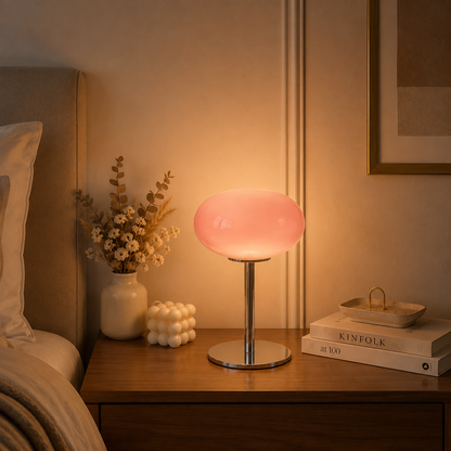 Macaron Glass Table Lamp Trichromatic Dimming Living Room Atmosphere Lamps Eye Protection Night Light Girl Bedroom Bedside Decor