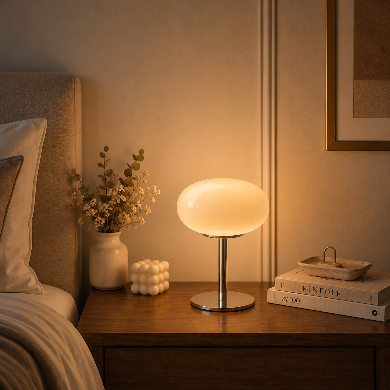 Macaron Glass Table Lamp Trichromatic Dimming Living Room Atmosphere Lamps Eye Protection Night Light Girl Bedroom Bedside Decor